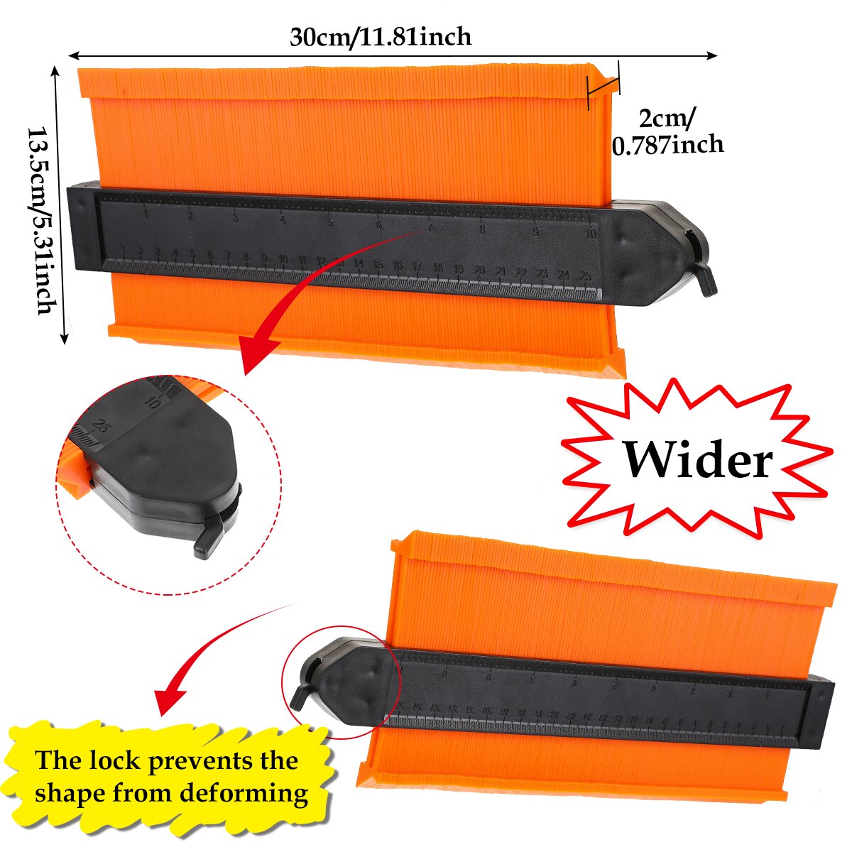 Gauge Tiling Laminate Tiles Edge Shaping Wood Measure Ruler ABS Contour Gauge Duplicator Multifunction Contour Profile