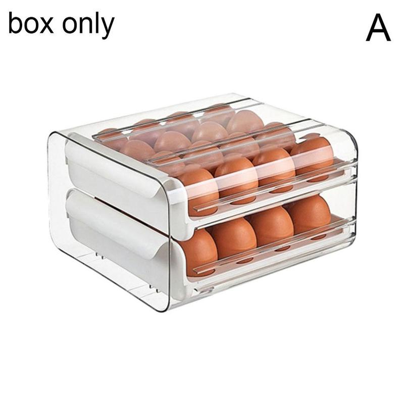 32 Grids Egg Storage Box Fridge Transparent Double... – Vicedeal