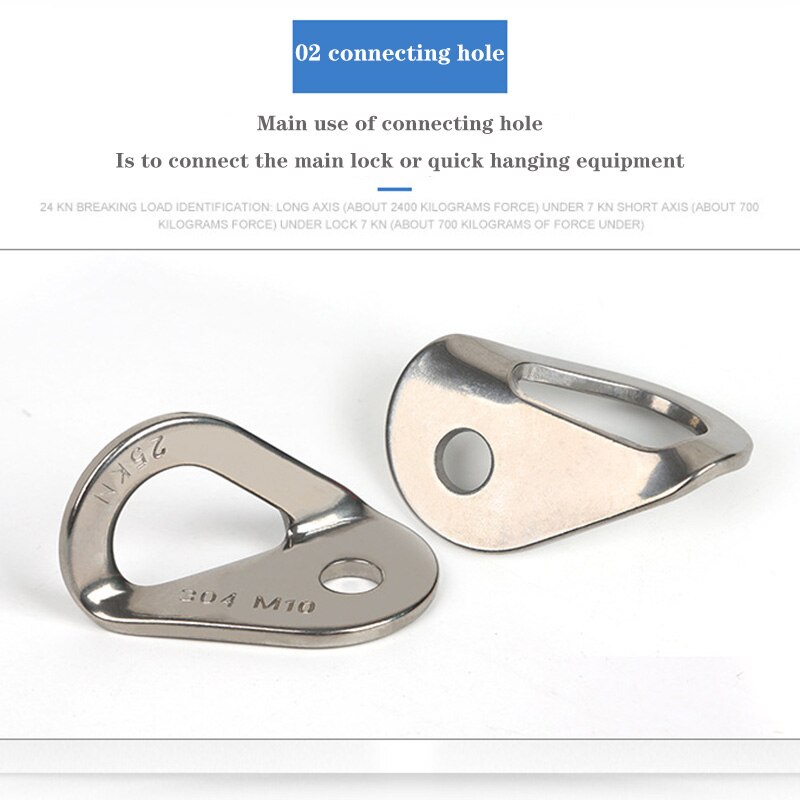 1pc 25KN Stainless Steel Rock Climbing Anchor Point Bolt Hanger Climbing Anchor Bolt Hanger for Climbing Expansion