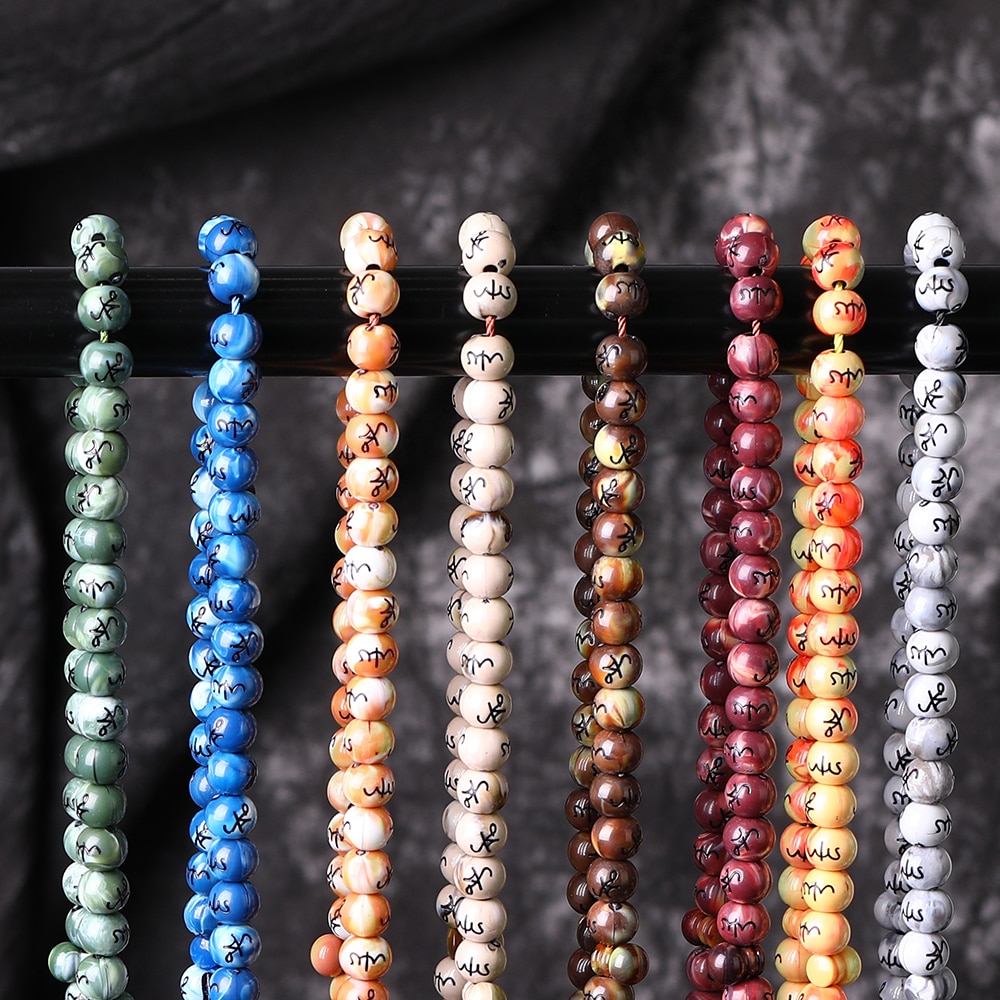 8mm Middle East Beads Bracelets Tassel Pendant 99 Prayer Beads Islamic Muslim Tasbih Allah Mohammed Rosary For Women Men