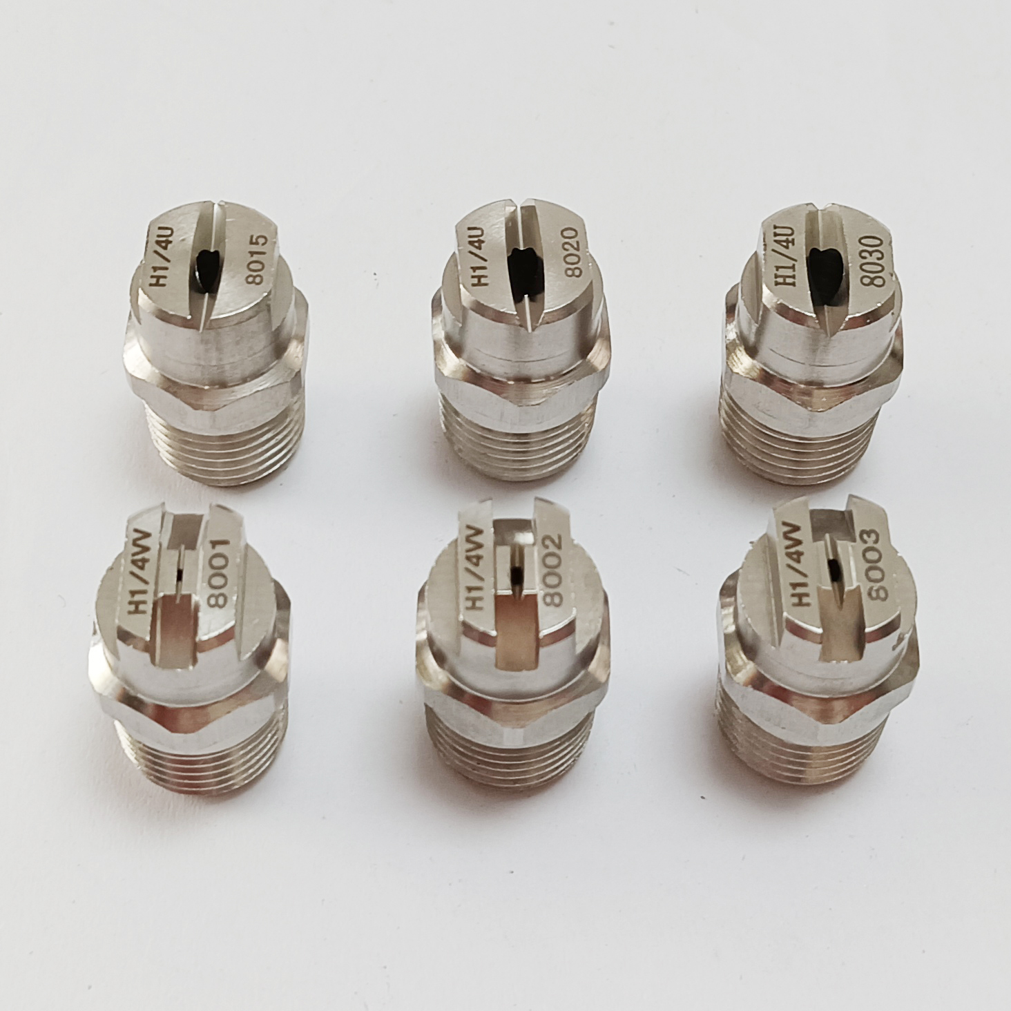 1/4 "stainless steel flat fan cleaning nozzle with spary angle of 80/90 degrees.