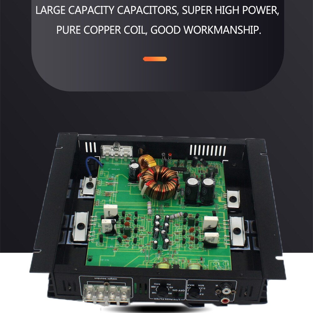 Dc 24V 2CH 3800W Hoge Krachtige Klasse Ab Audio Auto Van Versterker Beste Mosfet Stereo Auto Akoestische booster