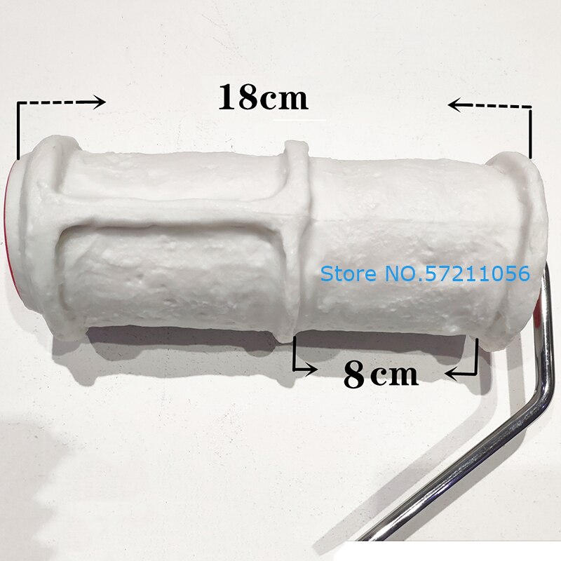 Brick Pattern Paint Roller 8 Inch Brush Handle Rubber Embossing Art Construction Tool Home DIY Paint Roller Wall Decoration
