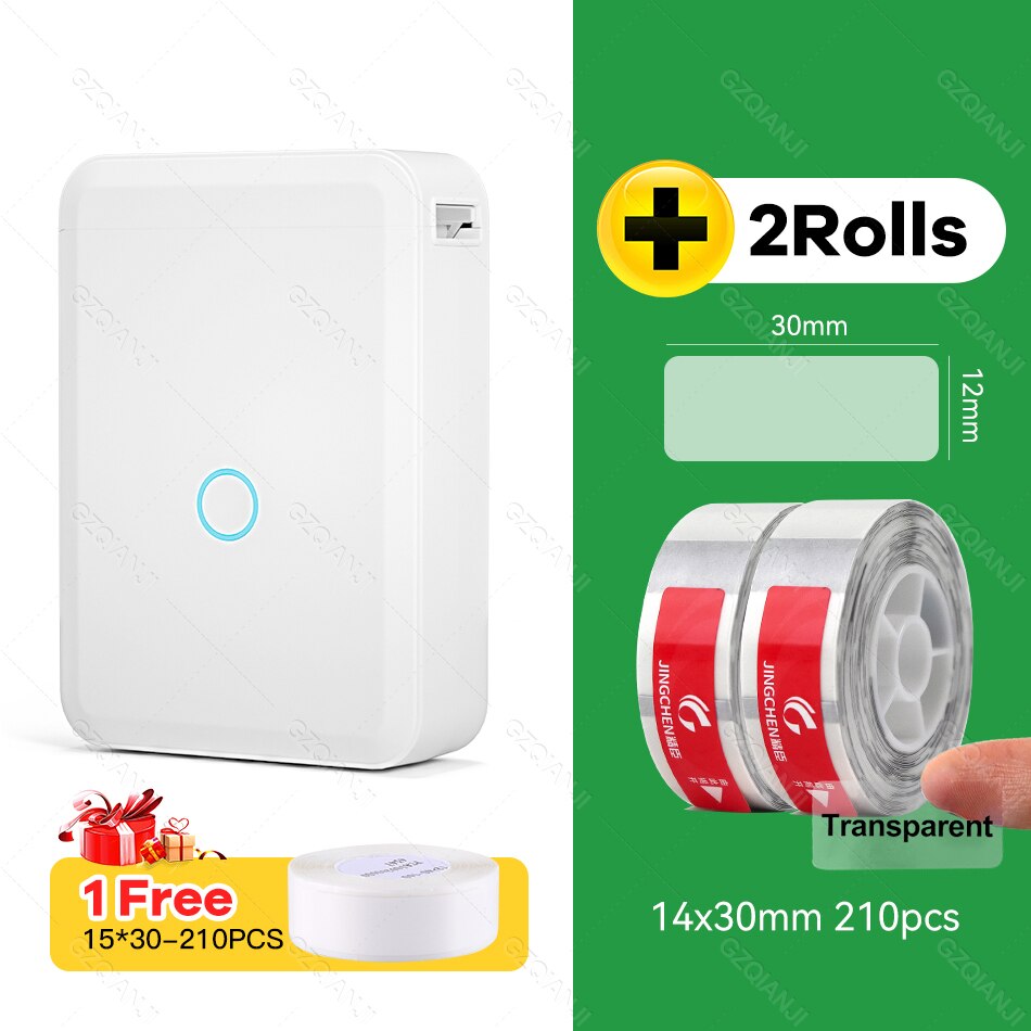 Niimbot Label Printer D110 Mini Wireless Protable Mobile Printer with 1 Roll Label Paper Price Tag Printing: Add 2Trans Label