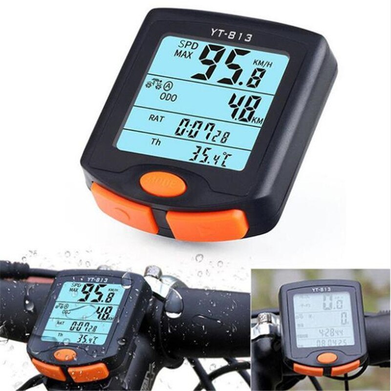 BOGEER YT-813 ordinateur de vélo sans fil compteur kilométrique de vélo étanche à la pluie compteur de vitesse activé support de montage vtt ordinateur de vélo de route