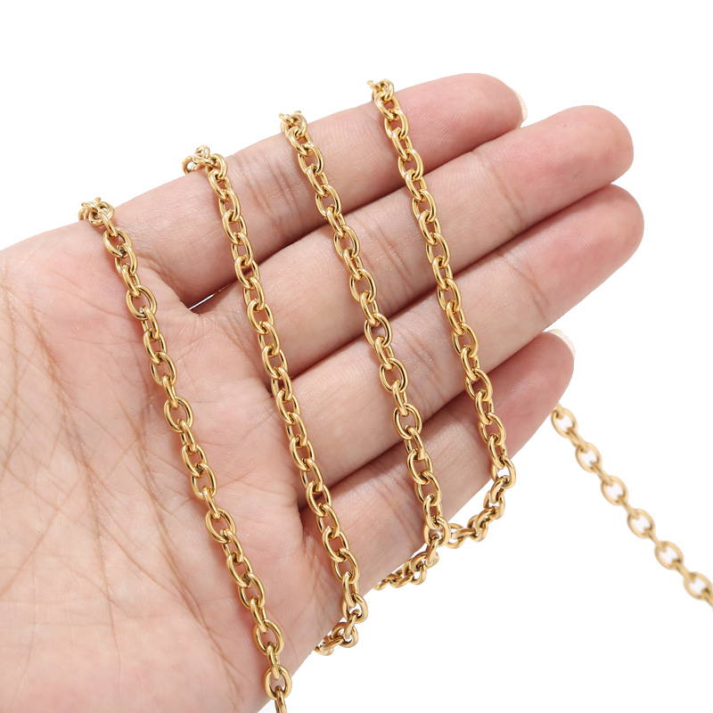4Mm Breedte Rvs Kabel Chain Link In Bulk Voor Ketting Sieraden Accessoires Diy Maken