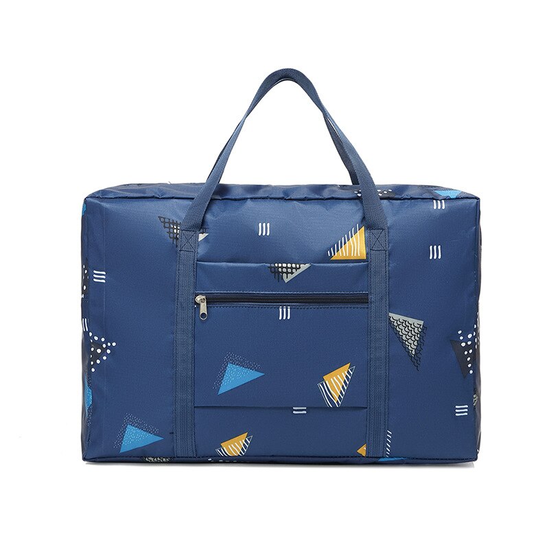 Frauen Tragbare Reisetasche Große Kapazität Faltbare Seesack Reise Veranstalter Gepäck Taschen Leichte Polyester Wochenende Taschen: Marine