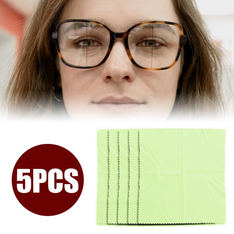 5Pcs Cleaner Schone Glazen Lens Doek Doekjes Voor Zonnebril Microfiber Lenzenvloeistof Reinigingsdoekje Voor Camera Computer Glazen Doek: green