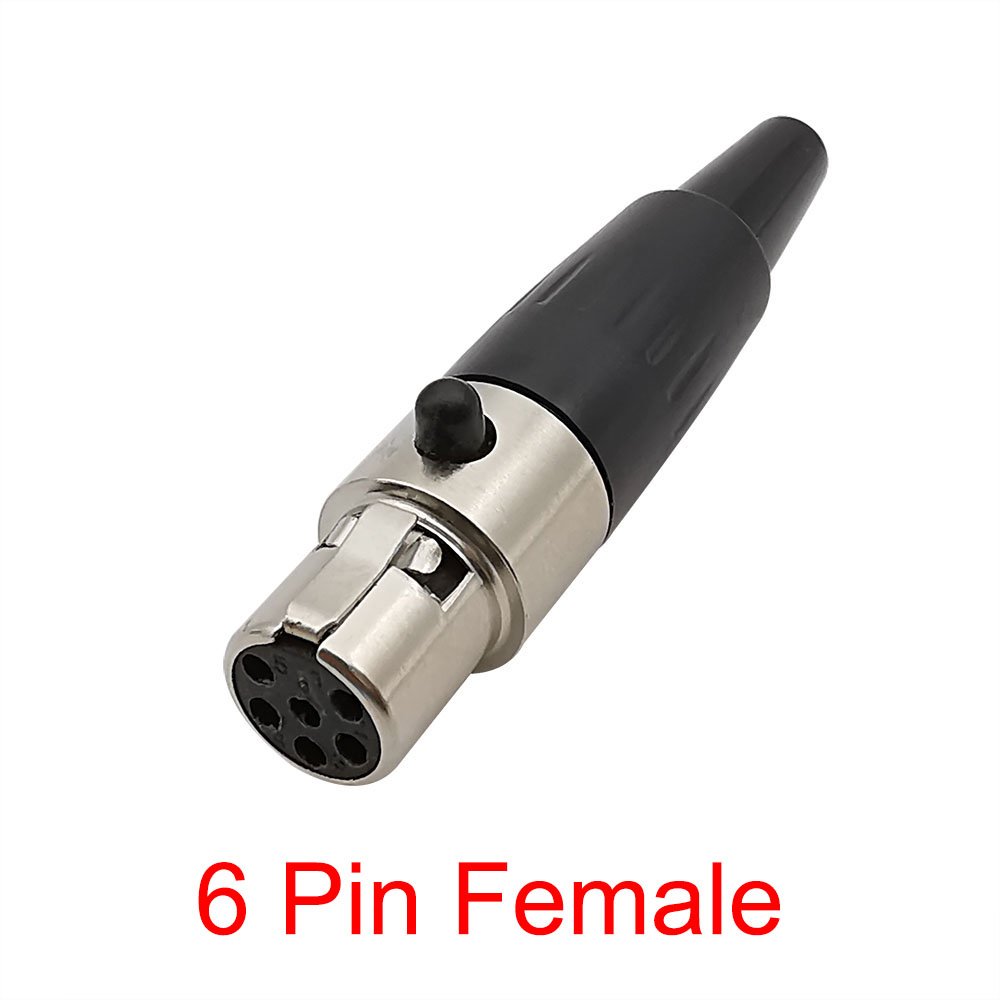 Mini XLR 3 pines 4 pines 5 pines 6 pines enchufe hembra macho micrófono conector de Audio Cable adaptador de micrófono de soldadura: Oro