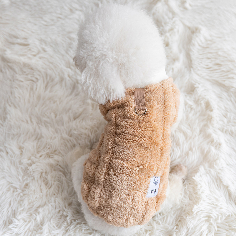 Pet Autumn and Winter Fleece Clothes Dog Cat Warm Coat Small Dogs Clothing Chihuahua Costumes: M / PURPLE