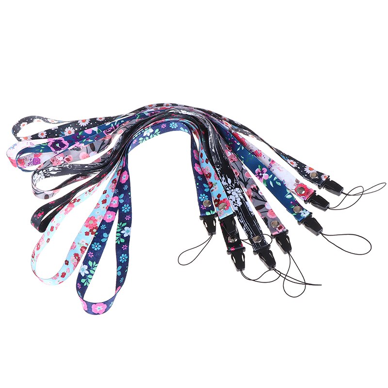 Straps USB badge holder DIY Hang Rope Lariat Lanyard 1pc flower Leaves Neck Strap Lanyards for keys ID Card Mobile Phone