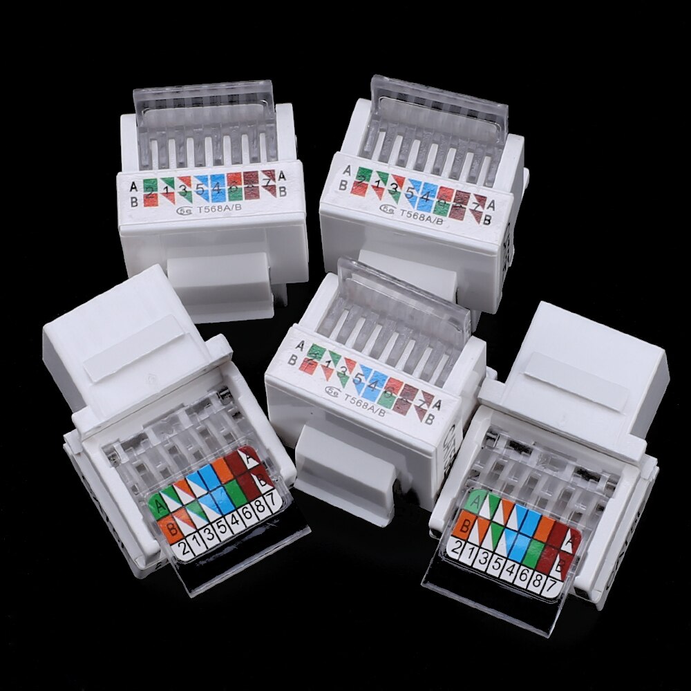 10pcs Tool-free CAT5E UTP network module RJ45 connector Information socket Computer Outlet cable adapter Keystone Jack FOR AMP