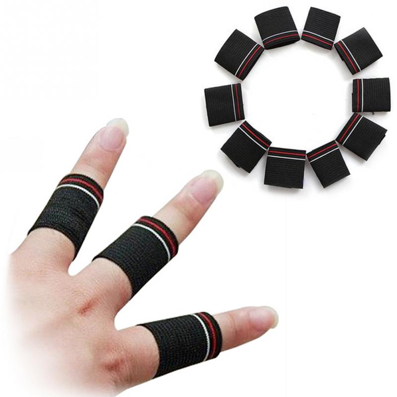 Essential Basketball Fans Flexible Finger Protector Guard Support Stretchy Sports Aid Band Basketball Accessories 10Pcs/set