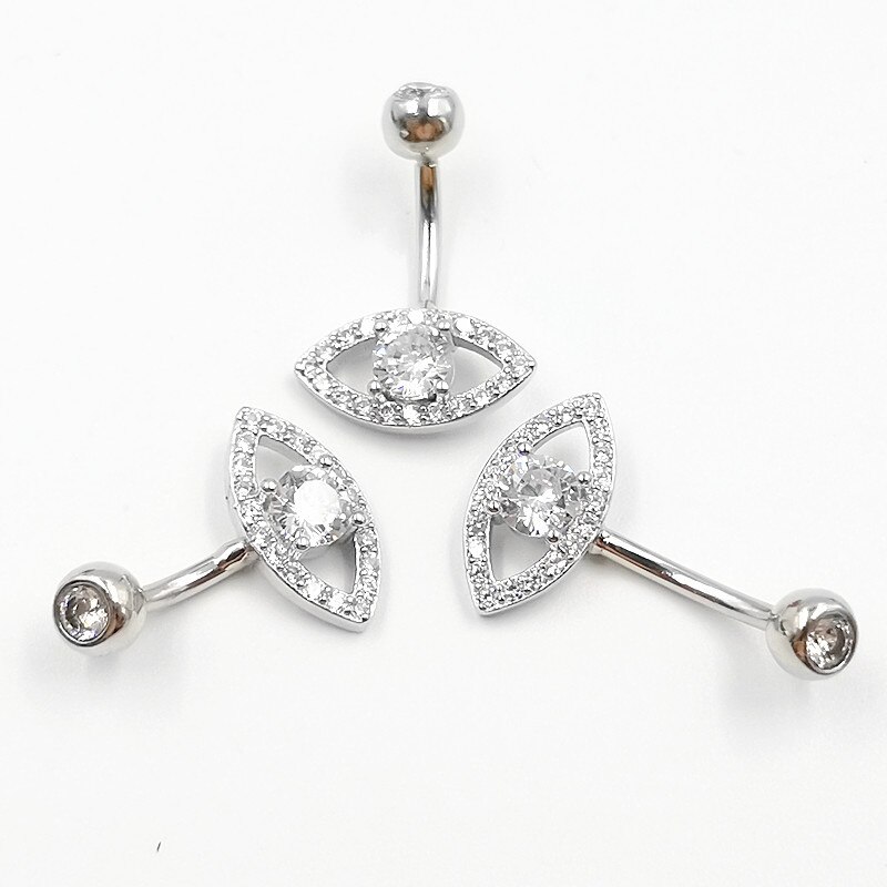 Auge Bauchnabel Ringe Nabel durchbohren Frauen Körper Schmuck Dekorationen 925 Sterling Silber Baumeln in Groß Punk Stange Länge 6 8 10