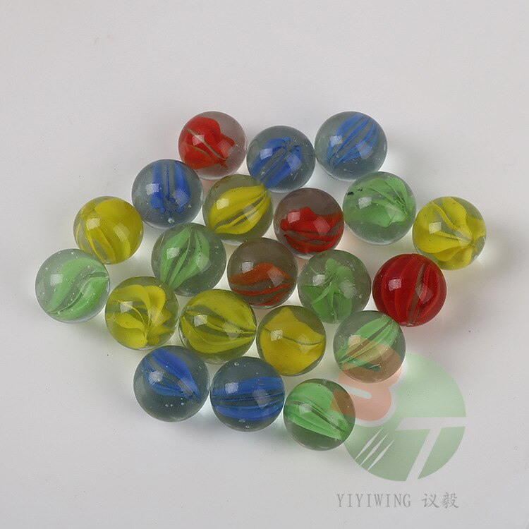 100PCS 14mm Color Transparent Petal Glass Balls 14mm Marbles Machine 1.4cm Special Marbles 360g Printballs