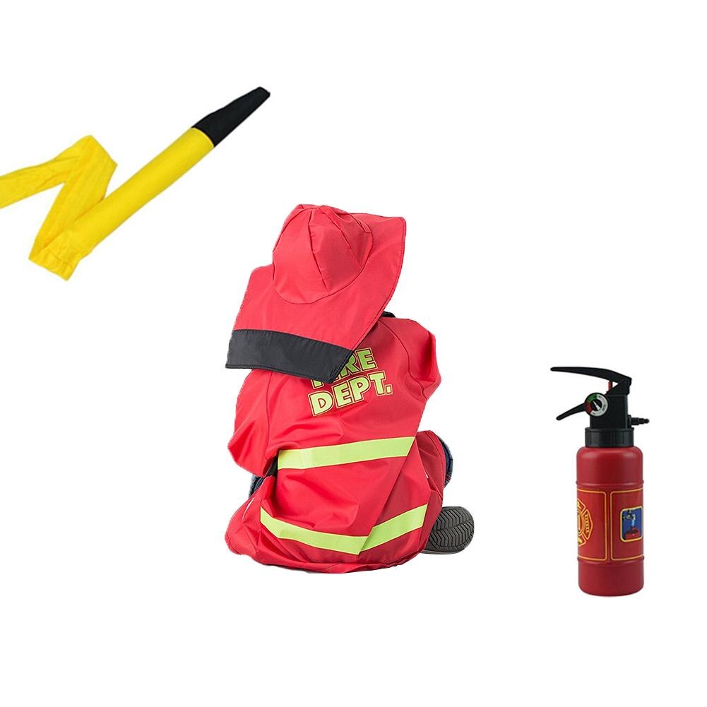 6 stks/set Fire Chief Kostuum Rollenspel Costume Dress-Up Set jongen Fire kleding