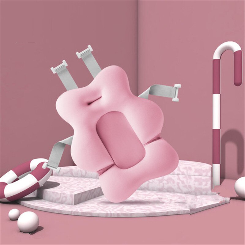 Baby shower badepude bærbar luftpude seng/stol/hylde skridsikker badekarmåtte tegneserie sikkerhed sikkerhed badesæde støttepude: 8