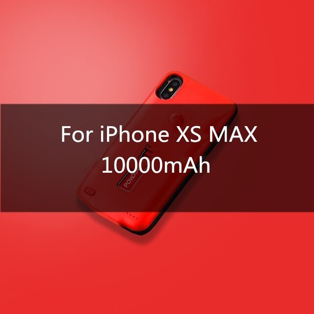 10000mAh Power Bank Für iphone 6 6s 7 8 Plus Batterie Ladegerät Fall Für iphone X XS Max XR Hoher kapazität power lade fall: Red For XS MAX