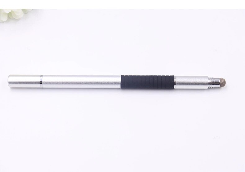 3 in 1 Fiber Stylus Pen Drawing Tablet Pens Capacitive Screen Touch Pen for Mobile Phone Smart Pen Accessories Ballpoint Pen: 1 Silver Pen