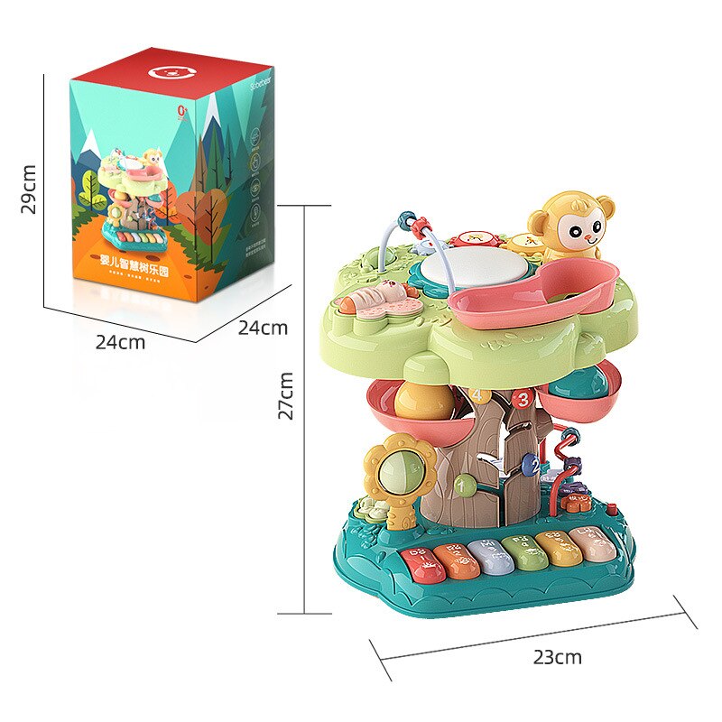 multifunctional wisdom tree early education machine sound and light patting drum gear bead learning machine educational toy