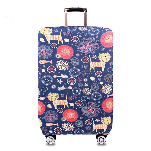 Travel Luggage Cover Suitcase Case Protector XL Travel Luggage Case Protective Floral Prints Elastic Stretch Fabric Anti-dust: f / L