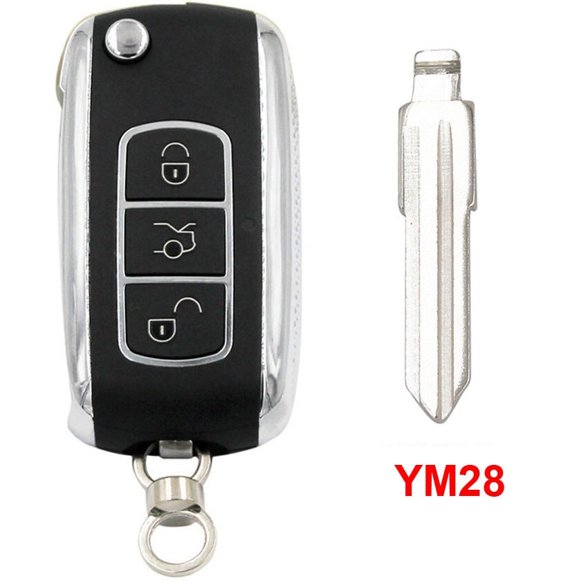 2 botón actualizado plegable, abatible remoto llave de coche 433MHz ID40 Chip P/N: 93286048 para Opel HU46 / HU100 / HU43 / YM28 hoja sin cortar: YM28