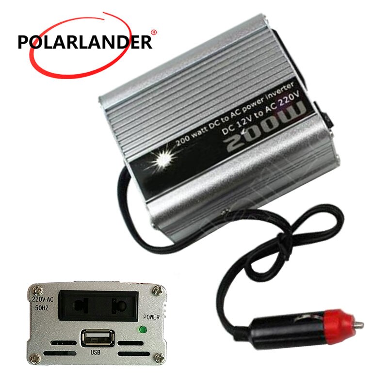 Vehicle Power Supply Modified Sine Wave Converter car styling transformer 200W DC 12V to AC 220V Inverter