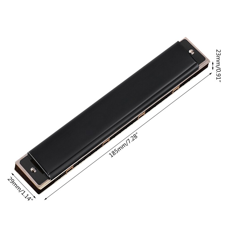 Y1UC Key C Harmonica Diatonic Double Tremolo Beginner Harmonicas with Hard Case for Musical Instrument ,24 Holes,14 Types