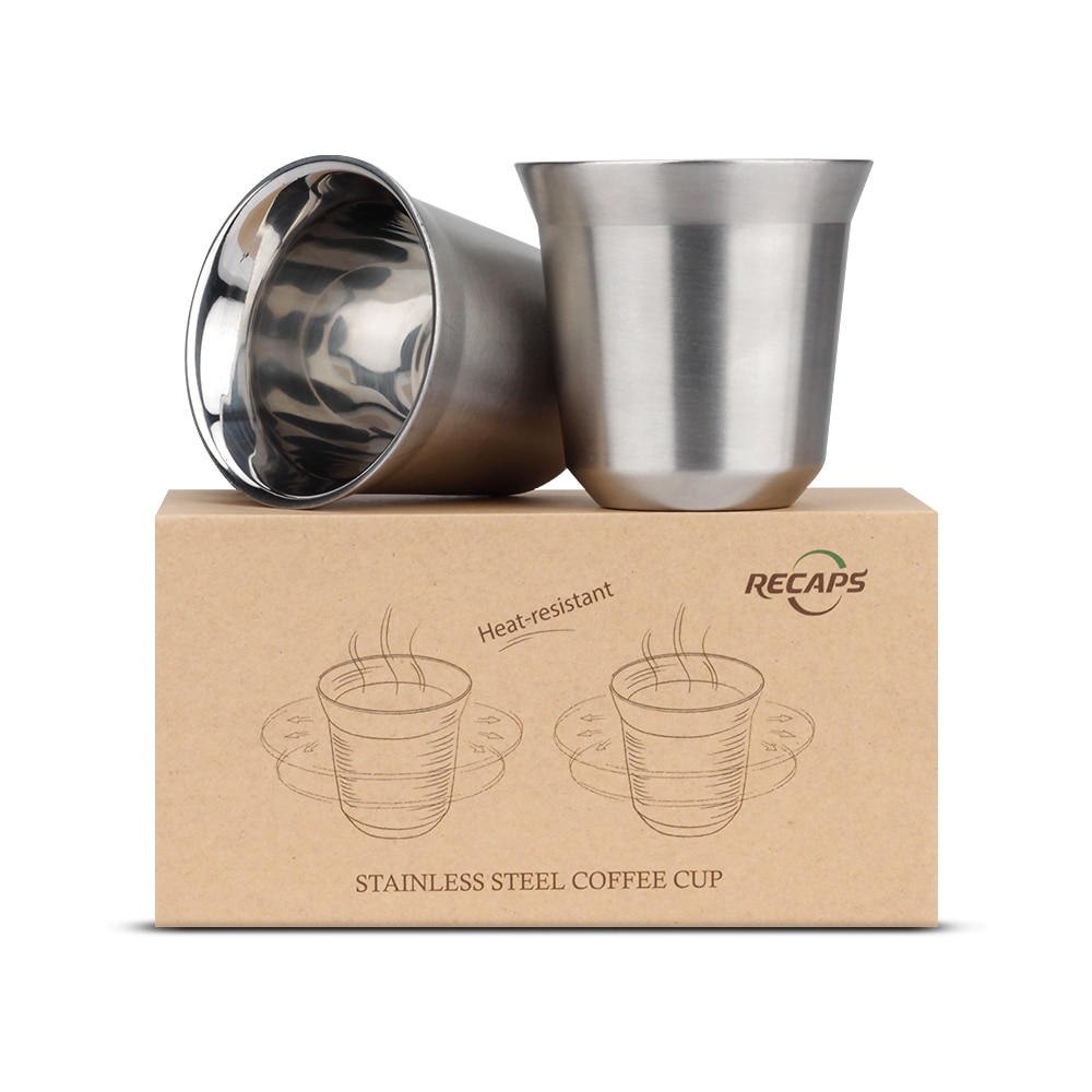 Roestvrij Staal Koffie Nescafe Double Wall Thermo Capsule Koffie Kop Beker Nespresso Cups Espresso Cup Geïsoleerde Beker