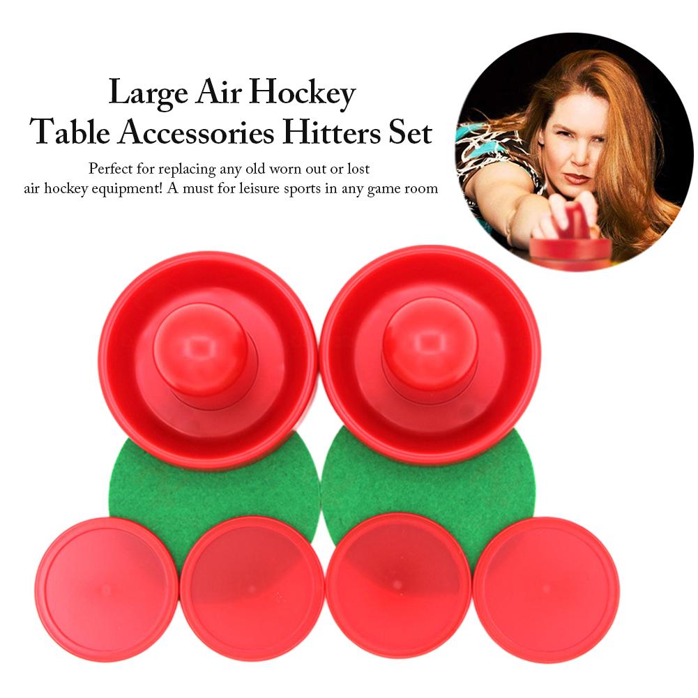 Air Hockey Replacement Pucks And Pusher Set Air Hockey Plastic Accessories For Game Tables 96mm Top Ball Hitter Set