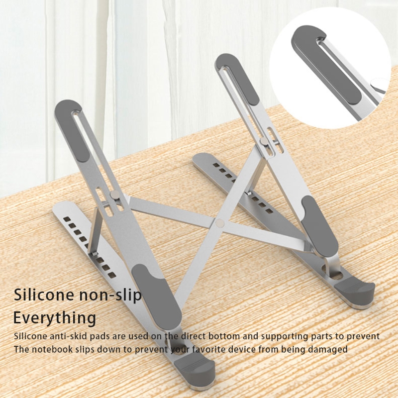 Foldable Laptop Stand 9 Height Adjustable Ergonomic Aluminum Riser Platform Super Stable Compatible with 11-17" Laptops