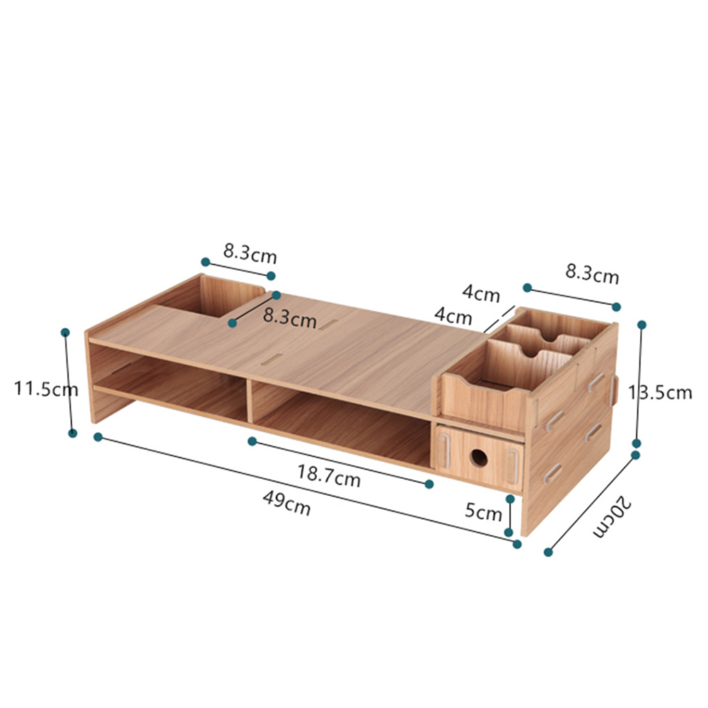 Desktop Monitor Riser TV Stand Screen Desk Organizer Wood LCD Desktop Household Bedroom Ornaments for iMac Computer: B