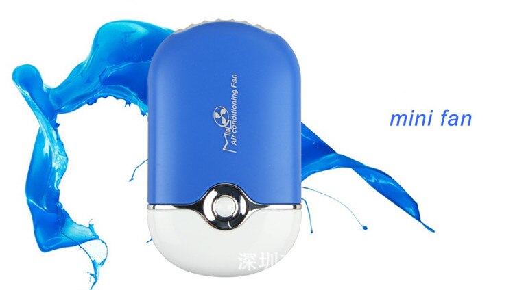 mini draagbare hand gehouden airconditioner bevochtiging bureau koeler koelventilator: Blauw