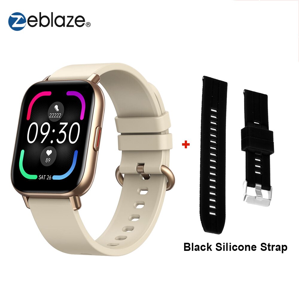 Zeblaze GTS Pro Smart Uhr Bluetooth 5,0 IP67 Wasserdichte Spo2 Ebene Smartwatch Schlaf/Herz Rate/Blutdruck Monitor uhren: Gold Black Strap