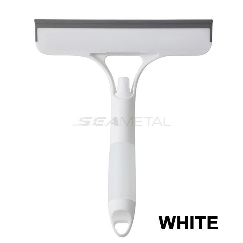 SEAMETAL 3 IN 1 Autoschraper Glazenwisser Muitifunctionele glazen borstel Siliconen zuigmond voor auto Huishoudelijk schoonmaakgereedschap: WHITE