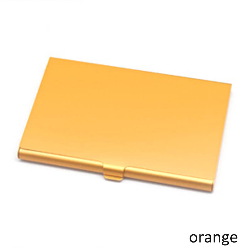Tarjetero portátil de aleación de aluminio para mujer, Cartera de Metal, tarjetero, monedero, funda de Metal, 1 ud.: Naranja