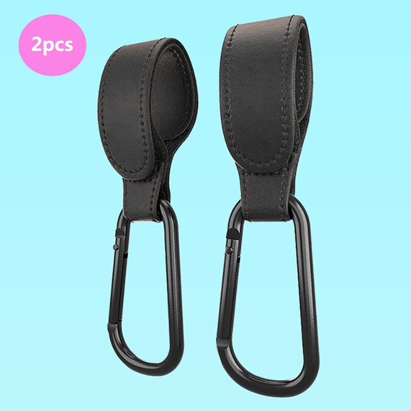 Baby Kinderwagen Haken Leder Haken Baby Auto Tasche Tragbaren Kinderwagen Haken für freundlicher Kinderwagen Organizer Reise Baby KleiderbüGel: 2Stck Schwarz
