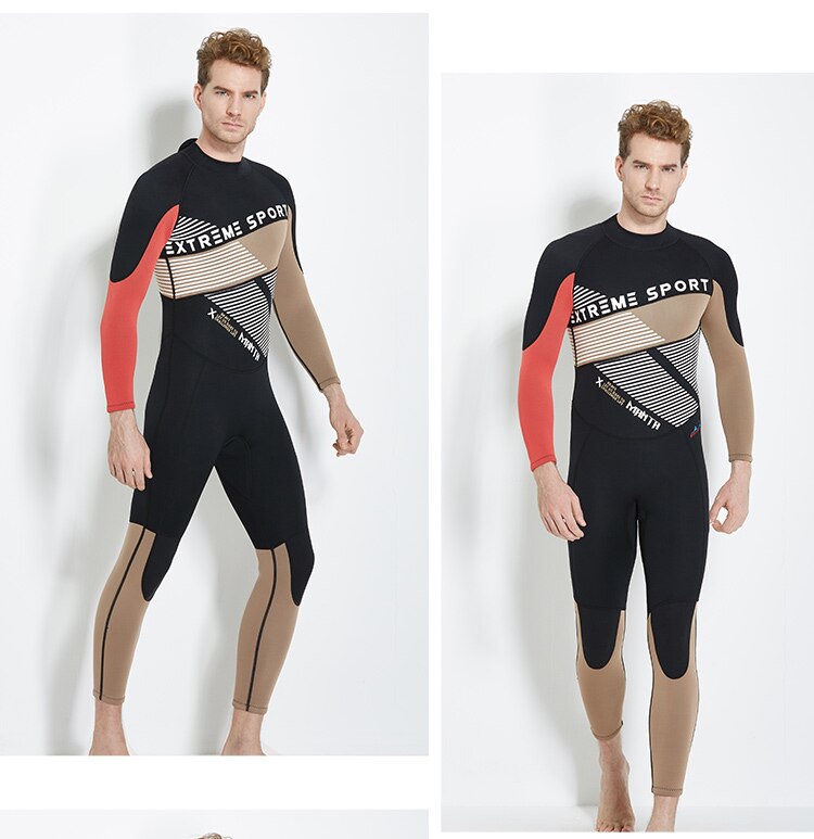 Dive & Sail Men's 3mm Diving Suit Full Length Snorkeling Wetsuits UV Protection Adult/Youth