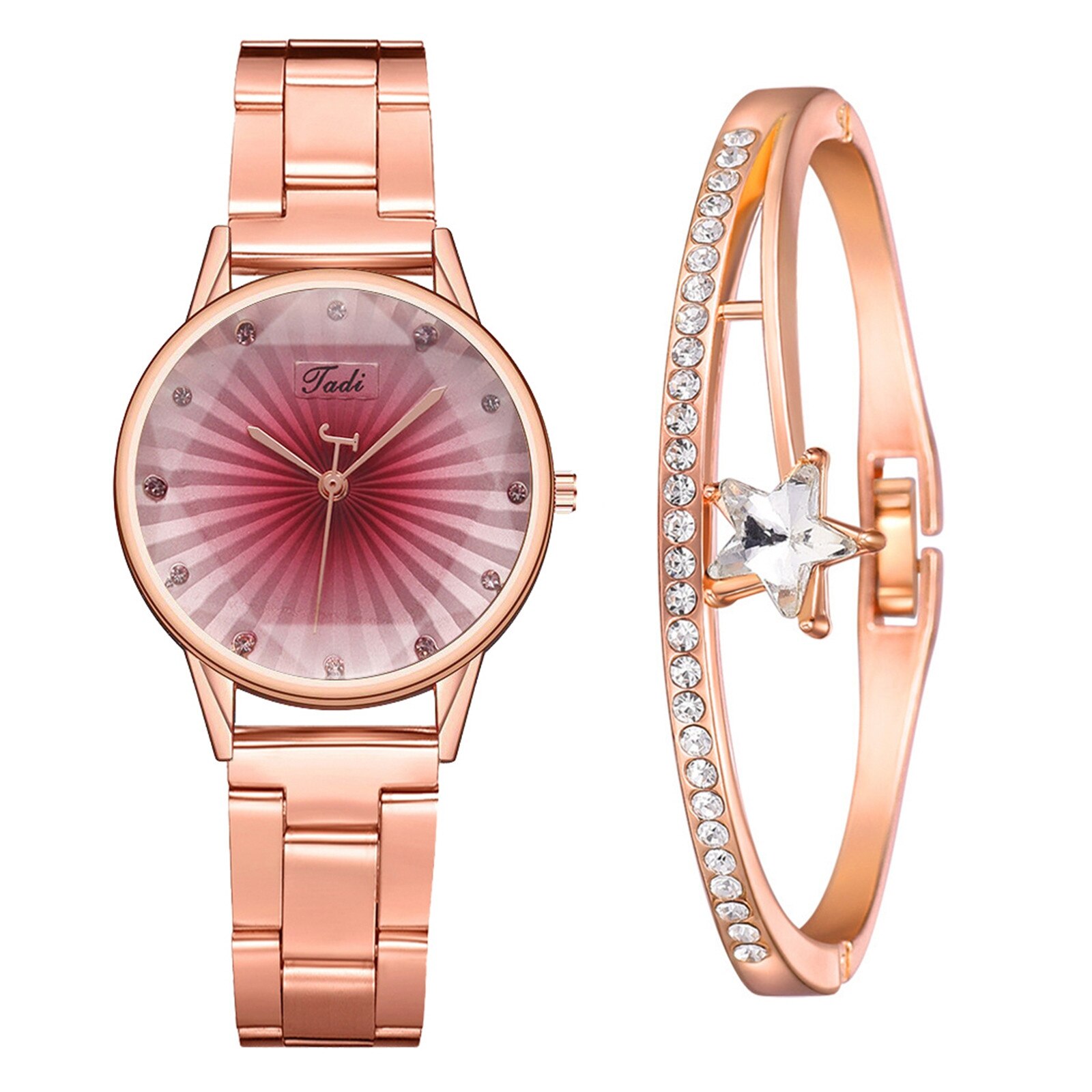 Mode Dames Stalen Band Armband Horloge Set Elegante Geometrische Armband Horloges Vrouwen Часы Женские: E