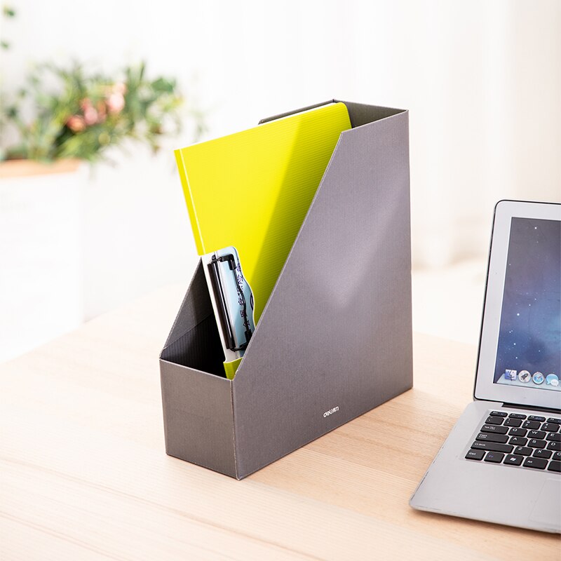 Deli 78984 Kraft Paper Frame Document tray file tray Home Office Data Receiving Box Foldable Data Box Two Colours Foldable