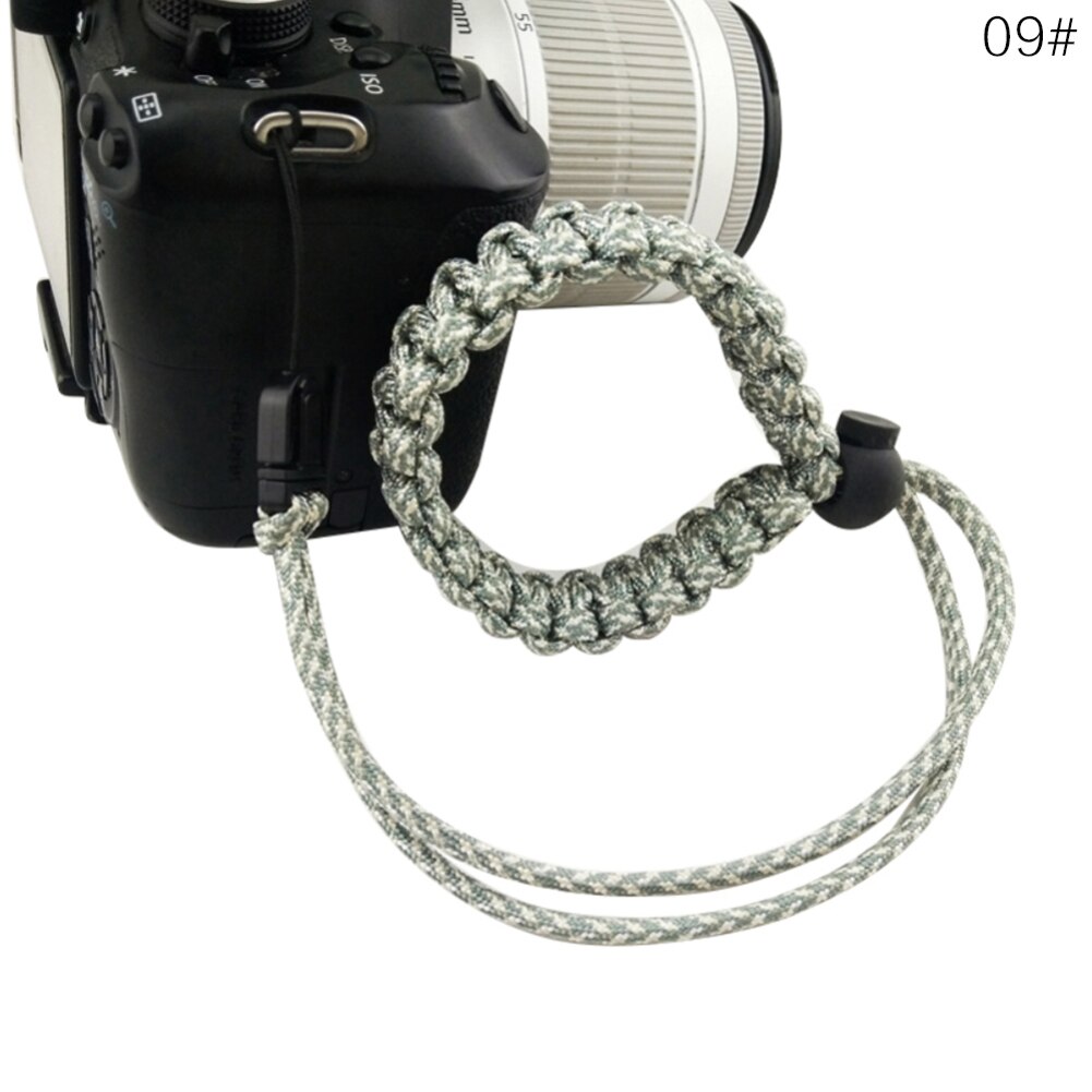 For DSLR Camera Leather Grip Wrist Hand Strap Hand-made Parachute Rope Camera Wristband: 09