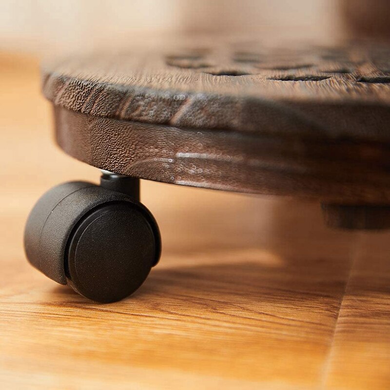 Plant Carts, Heavy-Duty Rolling Movable Flower Pot Holders with Swivel Castors, Round Plant Holders with Wheels