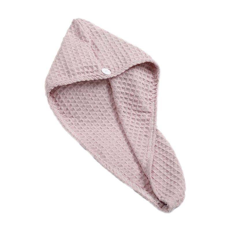 Wafel Driehoek Douche Handdoek Cap Super Absorberende Droog Haar Cap Bad Wrap Hoed Quick Tulband Droog Huishouden Item Toiletartikelen: Pink