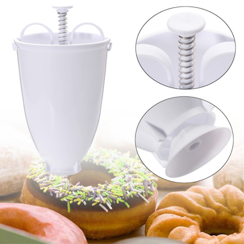 Plástico de pouco peso donut maker dispenser fritar profundo donut molde fácil rápido portátil árabe waffle donut gadget transporte da gota