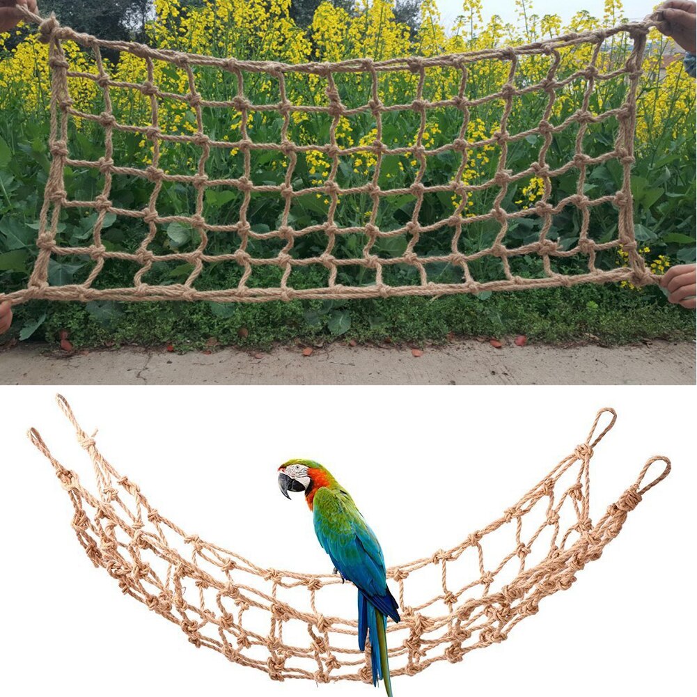1pc köysiverkko lemmikki papukaija lintu pureskelu kiipeily purulelut köysi keinu riippumatto verkko peli leikki kuntosali häkki lelu koukulla
