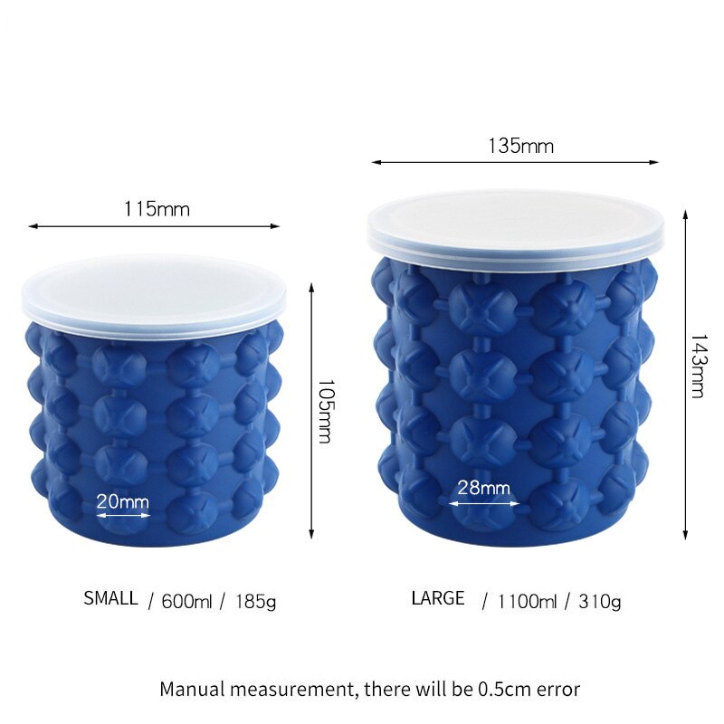 Outdoor Round Plastic Ice Bucket with Lid Silicone Ice Bucket Bar Double Champagne Wine Beer