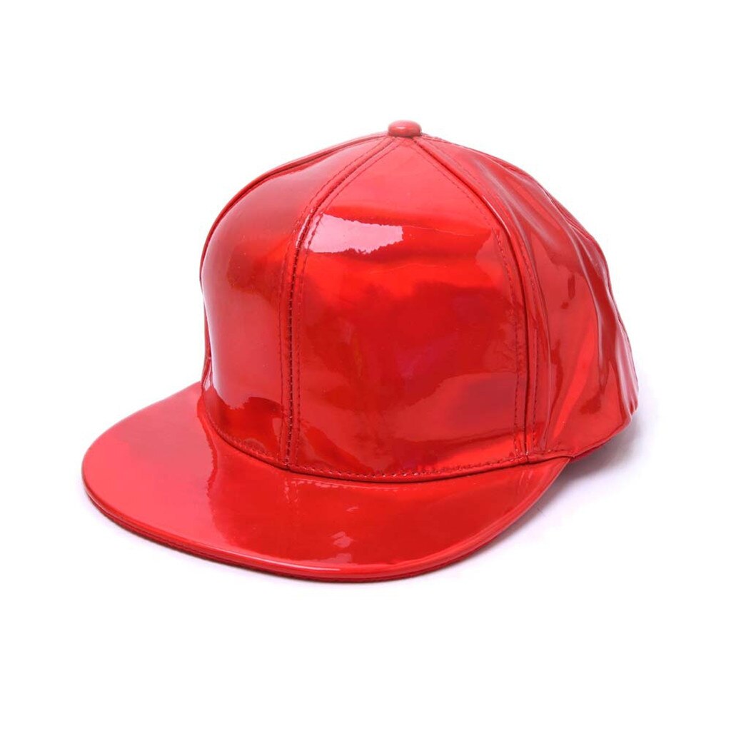 Mand kvinder baseball ensfarvet fluorescerende fladbrætt hat hip-hop hat udendørs klassisk stil cap lavet justerbar hat кепка: Rød