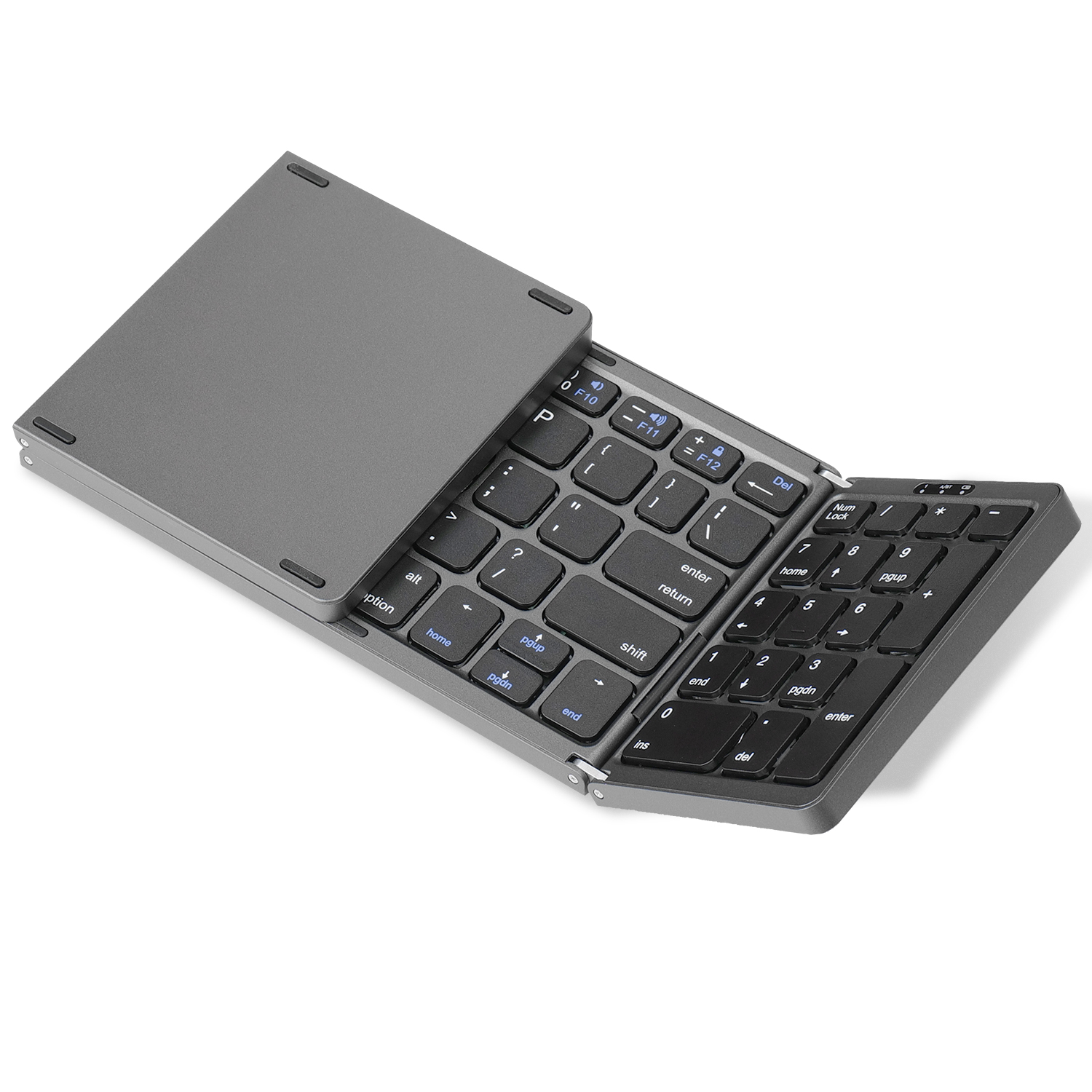 Teclado plegable inalámbrico BT teclado numérico para IOS Android Windows Ipad tableta portátil Mini Digital tres teclado plegable: Grey