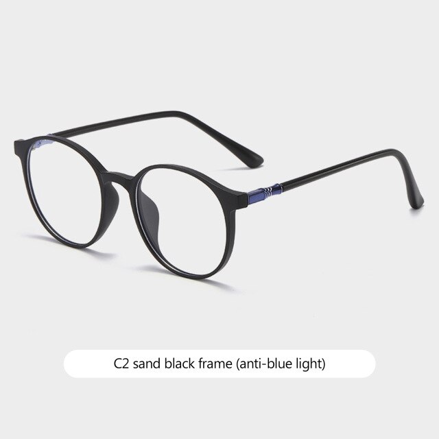 Ladies Anti-blue Light Glasses Round Big Frame Frame Thin Face Flat Mirror Glasses Eyewear Computer Readers Eyeglasses: C2