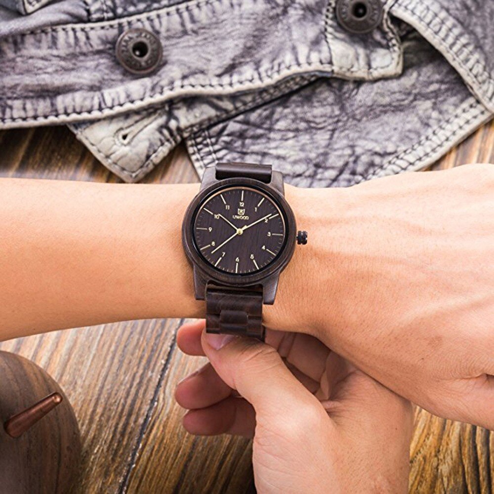 Herenhorloges topmerk luxe dameshorloge houten polshorloges leren of houten band relogio masculino